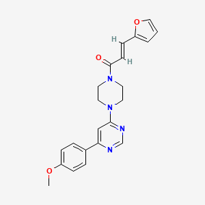 (E)-3-(furan-2-yl)-1-(4-(6-(4-methoxyphenyl)pyrimidin-4-yl)piperazin-1-yl)prop-2-en-1-one