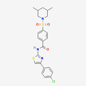 molecular formula C23H24ClN3O3S2 B2735243 N-(4-(4-chlorophenyl)thiazol-2-yl)-4-((3,5-dimethylpiperidin-1-yl)sulfonyl)benzamide CAS No. 361167-43-3