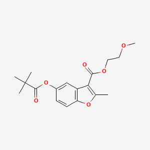 molecular formula C18H22O6 B2735247 2-Methoxyethyl 5-[(2,2-dimethylpropanoyl)oxy]-2-methyl-1-benzofuran-3-carboxylate CAS No. 282108-55-8