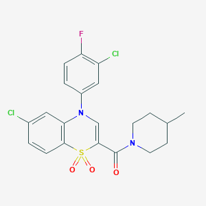 molecular formula C21H19Cl2FN2O3S B2735256 N-cyclopropyl-2-{[3-(4-fluorophenyl)isoxazolo[5,4-d]pyrimidin-4-yl]oxy}acetamide CAS No. 1251670-65-1