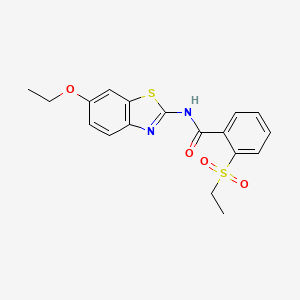 molecular formula C18H18N2O4S2 B2735264 N-(6-乙氧基苯并[d]噻唑-2-基)-2-(乙基磺酰基)苯甲酰胺 CAS No. 886920-83-8