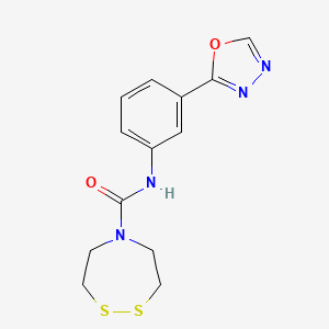 molecular formula C13H14N4O2S2 B2735271 N-[3-(1,3,4-oxadiazol-2-yl)phenyl]-1,2,5-dithiazepane-5-carboxamide CAS No. 1445698-96-3