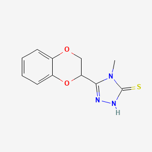 molecular formula C11H11N3O2S B2735274 5-(2,3-dihydro-1,4-benzodioxin-2-yl)-4-methyl-4H-1,2,4-triazole-3-thiol CAS No. 685119-94-2