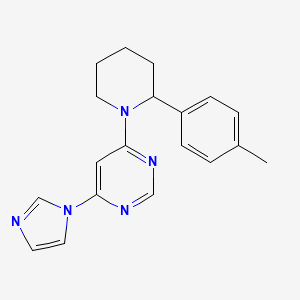 molecular formula C19H21N5 B2735300 4-(1H-imidazol-1-yl)-6-[2-(4-methylphenyl)piperidin-1-yl]pyrimidine CAS No. 1394730-98-3