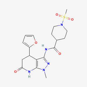 N-(4-(furan-2-yl)-1-methyl-6-oxo-4,5,6,7-tetrahydro-1H-pyrazolo[3,4-b]pyridin-3-yl)-1-(methylsulfonyl)piperidine-4-carboxamide
