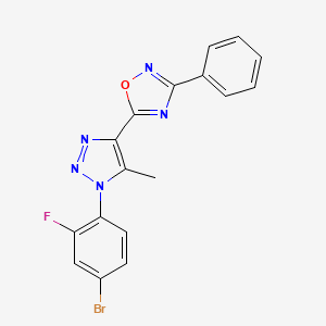 5-[1-(4-bromo-2-fluorophenyl)-5-methyl-1H-1,2,3-triazol-4-yl]-3-phenyl-1,2,4-oxadiazole
