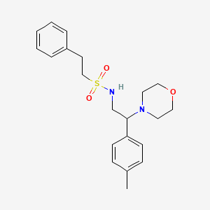 molecular formula C21H28N2O3S B2735309 N-(2-morpholino-2-(p-tolyl)ethyl)-2-phenylethanesulfonamide CAS No. 899999-51-0
