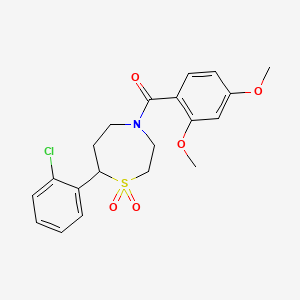 molecular formula C20H22ClNO5S B2735313 (7-(2-Chlorophenyl)-1,1-dioxido-1,4-thiazepan-4-yl)(2,4-dimethoxyphenyl)methanone CAS No. 2176270-99-6