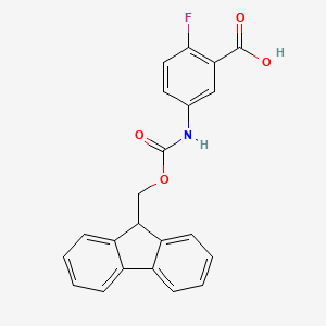 molecular formula C22H16FNO4 B2735320 5-{[(9H-芴-9-基甲氧基)羰基]氨基}-2-氟苯甲酸 CAS No. 1341822-36-3