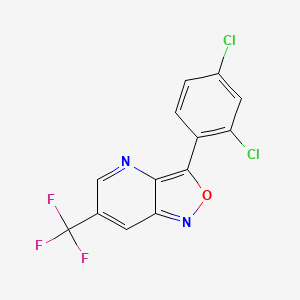 molecular formula C13H5Cl2F3N2O B2735322 3-(2,4-Dichlorophenyl)-6-(trifluoromethyl)-[1,2]oxazolo[4,3-b]pyridine CAS No. 339106-30-8