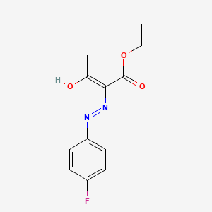 molecular formula C12H13FN2O3 B2735325 乙酸2-[2-(4-氟苯基)肼基]-3-氧代丁酸乙酯 CAS No. 66053-11-0