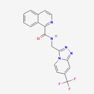 molecular formula C18H12F3N5O B2735327 N-((7-(trifluoromethyl)-[1,2,4]triazolo[4,3-a]pyridin-3-yl)methyl)isoquinoline-1-carboxamide CAS No. 2034418-68-1