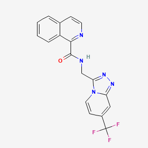 molecular formula C18H12F3N5O B2735327 N-((7-(三氟甲基)-[1,2,4]三唑并[4,3-a]吡嗪-3-基)甲基)异喹啉-1-甲酸乙酯 CAS No. 2034418-68-1