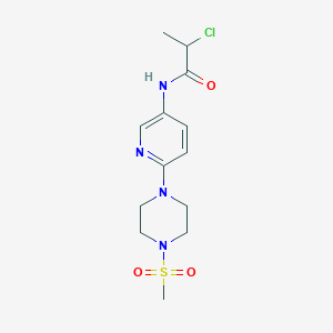 molecular formula C13H19ClN4O3S B2735333 2-Chloro-N-[6-(4-methylsulfonylpiperazin-1-yl)pyridin-3-yl]propanamide CAS No. 2411240-74-7