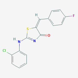 molecular formula C16H10ClFN2OS B273534 (5E)-2-(2-chloroanilino)-5-[(4-fluorophenyl)methylidene]-1,3-thiazol-4-one 