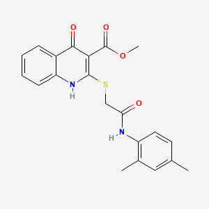 molecular formula C21H20N2O4S B2735356 Methyl 2-((2-((2,4-dimethylphenyl)amino)-2-oxoethyl)thio)-4-oxo-1,4-dihydroquinoline-3-carboxylate CAS No. 951497-20-4