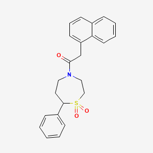 molecular formula C23H23NO3S B2735375 1-(1,1-二氧代-7-苯基-1,4-噻吩-4-基)-2-(萘-1-基)乙酮 CAS No. 2034461-45-3