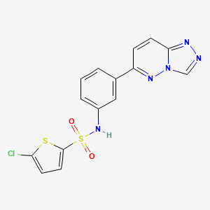 molecular formula C15H10ClN5O2S2 B2735380 N-(3-([1,2,4]triazolo[4,3-b]pyridazin-6-yl)phenyl)-5-chlorothiophene-2-sulfonamide CAS No. 894068-23-6