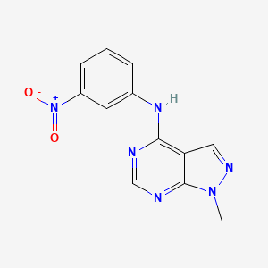 molecular formula C12H10N6O2 B2735385 1-methyl-N-(3-nitrophenyl)-1H-pyrazolo[3,4-d]pyrimidin-4-amine CAS No. 869073-55-2