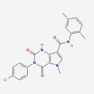 molecular formula C22H19ClN4O3 B2735386 3-(4-chlorophenyl)-N-(2,5-dimethylphenyl)-5-methyl-2,4-dioxo-2,3,4,5-tetrahydro-1H-pyrrolo[3,2-d]pyrimidine-7-carboxamide CAS No. 921575-30-6