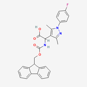 2-(9H-Fluoren-9-ylmethoxycarbonylamino)-2-[1-(4-fluorophenyl)-3,5-dimethylpyrazol-4-yl]acetic acid