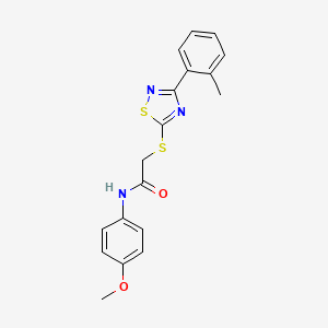 molecular formula C18H17N3O2S2 B2735391 N-(4-甲氧基苯基)-2-((3-(邻甲苯基)-1,2,4-噻二唑-5-基)硫基)乙酰胺 CAS No. 864918-62-7