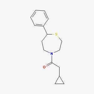 molecular formula C16H21NOS B2735398 2-环丙基-1-(7-苯基-1,4-噻吩-4-基)乙酮 CAS No. 1797347-70-6