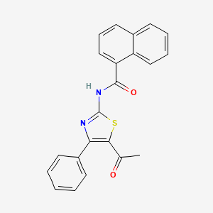 molecular formula C22H16N2O2S B2735400 N-(5-acetyl-4-phenyl-1,3-thiazol-2-yl)naphthalene-1-carboxamide CAS No. 391221-41-3