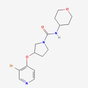 molecular formula C15H20BrN3O3 B2735401 3-(3-Bromopyridin-4-yl)oxy-N-(oxan-4-yl)pyrrolidine-1-carboxamide CAS No. 2380078-31-7