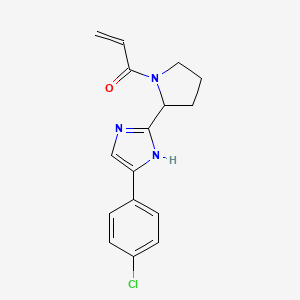 molecular formula C16H16ClN3O B2735404 1-[2-[5-(4-Chlorophenyl)-1H-imidazol-2-yl]pyrrolidin-1-yl]prop-2-en-1-one CAS No. 2128723-63-5
