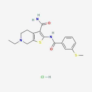 molecular formula C18H22ClN3O2S2 B2735406 6-乙基-2-(3-(甲硫基)苯甲酰胺基)-4,5,6,7-四氢噻唑并[2,3-c]吡啶-3-羧酰胺 盐酸盐 CAS No. 1329870-21-4