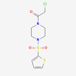 molecular formula C10H13ClN2O3S2 B2735407 1-(Chloroacetyl)-4-(thien-2-ylsulfonyl)piperazine CAS No. 923691-87-6