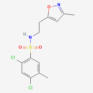 molecular formula C13H14Cl2N2O3S B2735408 2,4-二氯-5-甲基-N-(2-(3-甲基异噁唑-5-基)乙基)苯磺酰胺 CAS No. 1421526-77-3