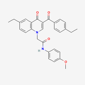 molecular formula C29H28N2O4 B2735419 2-(6-乙基-3-(4-乙基苯甲酰基)-4-氧代喹啉-1(4H)-基)-N-(4-甲氧基苯基)乙酰胺 CAS No. 898344-47-3