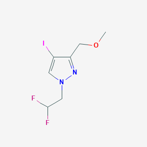 molecular formula C7H9F2IN2O B2735425 1-(2,2-difluoroethyl)-4-iodo-3-(methoxymethyl)-1H-pyrazole CAS No. 1856043-48-5