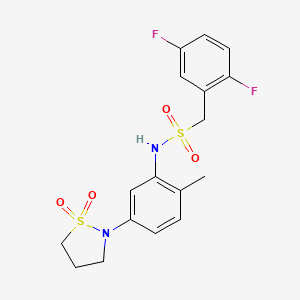 molecular formula C17H18F2N2O4S2 B2735427 1-(2,5-difluorophenyl)-N-(5-(1,1-dioxidoisothiazolidin-2-yl)-2-methylphenyl)methanesulfonamide CAS No. 1396749-86-2