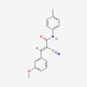 molecular formula C18H16N2O2 B2735429 (2E)-2-cyano-3-(3-methoxyphenyl)-N-(4-methylphenyl)acrylamide CAS No. 342589-63-3