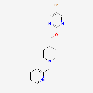 molecular formula C16H19BrN4O B2735433 5-Bromo-2-[[1-(pyridin-2-ylmethyl)piperidin-4-yl]methoxy]pyrimidine CAS No. 2379976-97-1