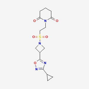 1-(2-((3-(3-Cyclopropyl-1,2,4-oxadiazol-5-yl)azetidin-1-yl)sulfonyl)ethyl)piperidine-2,6-dione
