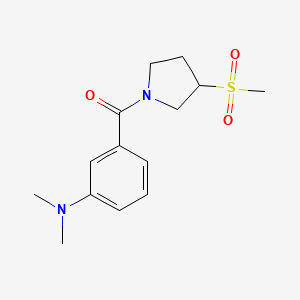 molecular formula C14H20N2O3S B2735459 (3-(Dimethylamino)phenyl)(3-(methylsulfonyl)pyrrolidin-1-yl)methanone CAS No. 1705538-61-9