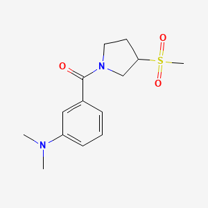 molecular formula C14H20N2O3S B2735459 (3-(二甲胺基)苯基)(3-(甲磺基)吡咯啶-1-基)甲酮 CAS No. 1705538-61-9