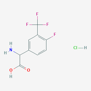 2-Amino-2-[4-fluoro-3-(trifluoromethyl)phenyl]acetic acid;hydrochloride
