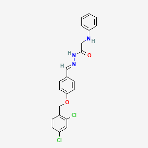 molecular formula C22H19Cl2N3O2 B2735471 2-苯胺基-N'-((4-((2,4-二氯苯甲基)氧基)苯基)甲亚甲基)乙酰肼 CAS No. 329777-96-0