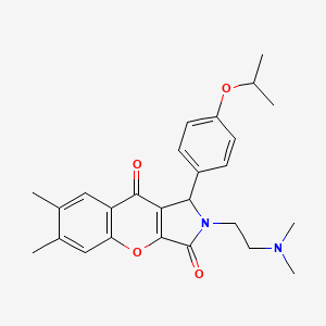 molecular formula C26H30N2O4 B2735481 2-(2-(二甲胺)乙基)-1-(4-异丙氧基苯基)-6,7-二甲基-1,2-二氢香豆素[2,3-c]吡咯-3,9-二酮 CAS No. 886161-85-9