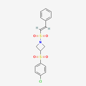 molecular formula C17H16ClNO4S2 B2735486 (E)-3-((4-chlorophenyl)sulfonyl)-1-(styrylsulfonyl)azetidine CAS No. 1798431-44-3