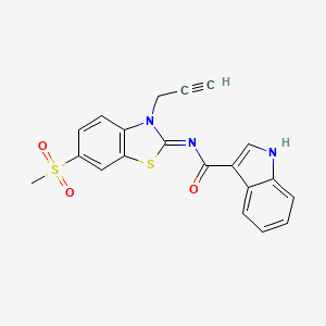 (Z)-N-(6-(methylsulfonyl)-3-(prop-2-yn-1-yl)benzo[d]thiazol-2(3H)-ylidene)-1H-indole-3-carboxamide