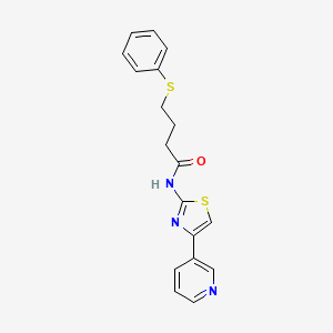 molecular formula C18H17N3OS2 B2735493 4-phenylsulfanyl-N-(4-pyridin-3-yl-1,3-thiazol-2-yl)butanamide CAS No. 848298-36-2