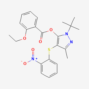 1-(tert-butyl)-3-methyl-4-((2-nitrophenyl)thio)-1H-pyrazol-5-yl 2-ethoxybenzoate