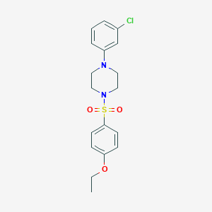 molecular formula C18H21ClN2O3S B273550 1-(3-Chlorophenyl)-4-[(4-ethoxyphenyl)sulfonyl]piperazine 