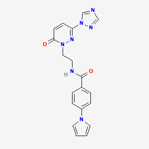 N-(2-(6-oxo-3-(1H-1,2,4-triazol-1-yl)pyridazin-1(6H)-yl)ethyl)-4-(1H-pyrrol-1-yl)benzamide